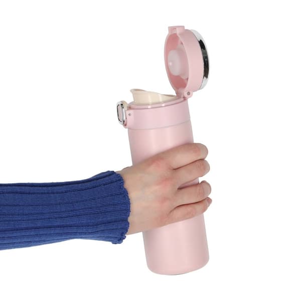 Termokrus med LED 420 ml rosa
