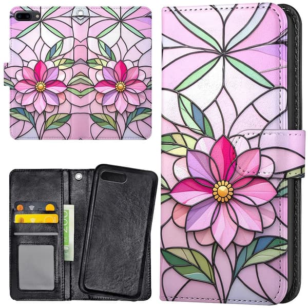 iPhone 7/8 Plus - Lommebok Deksel Glass Flower