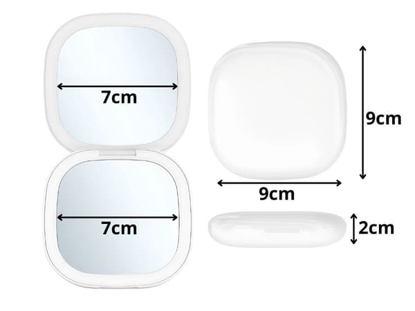 Makeupspejl x5 - LED-belyst rejsemodel