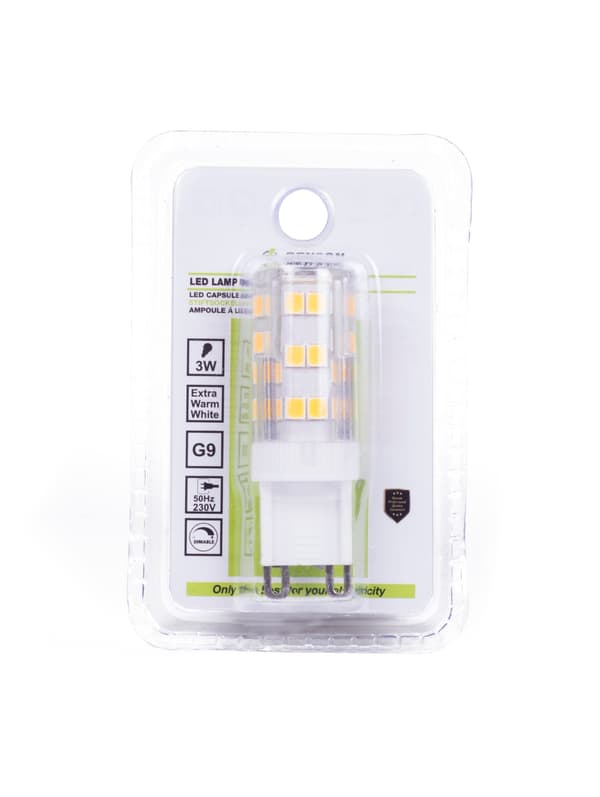 LED-stiftlampe G9 3 W dimbar