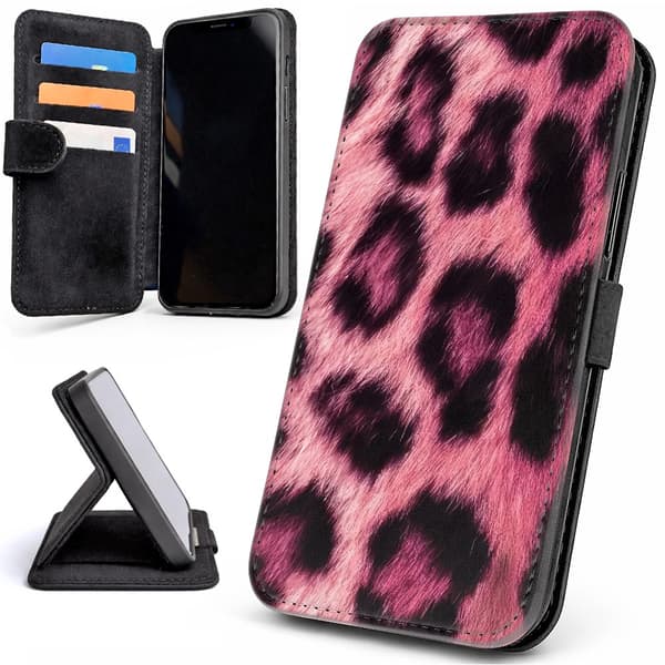 Lommebok Deksel / Mobildeksel til iPhone 11 - Pink Leopard
