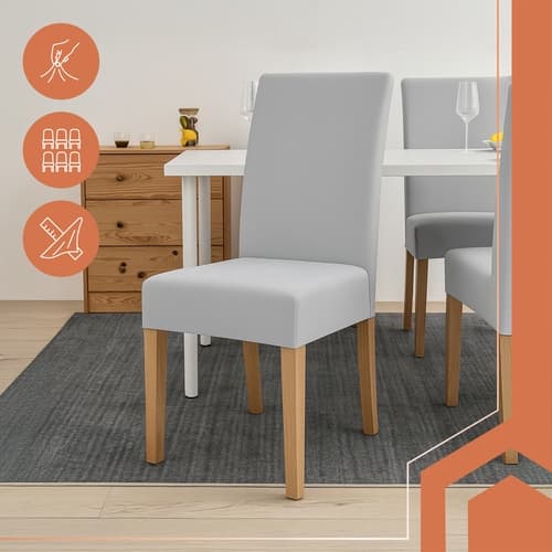 Stolsöverdrag Sammet / Överdrag till Stol - 6st - LightGrey