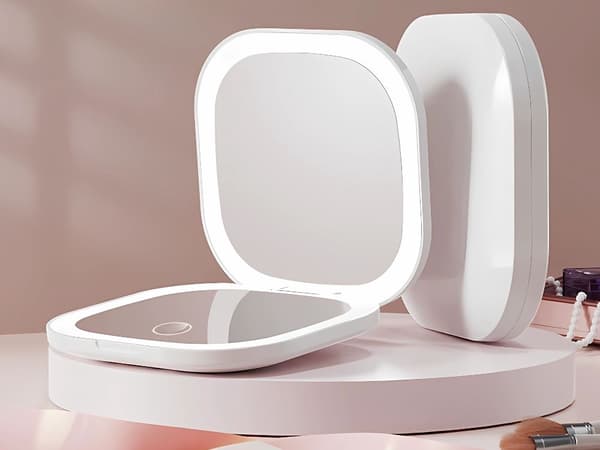 Makeupspejl x5 - LED-belyst rejsemodel