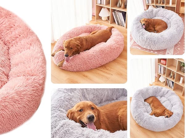 Fluffy hundeseng kattesengklær myk pute sofeseng 80cm