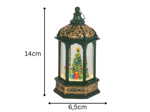 LED-lykt juletre dekorasjon med glitter