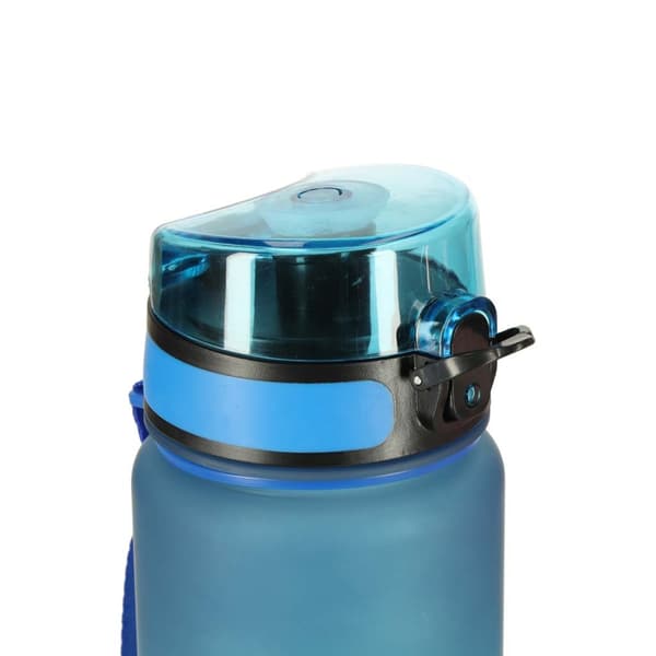 600ml Vattenflaska med Sugrör & Tidsmarkör - Blue
