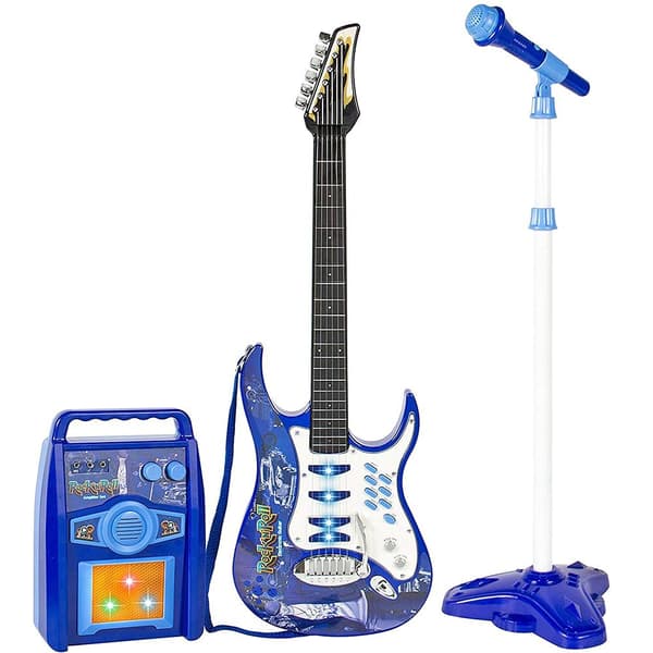 Elgitarr med Förstärkare & Mikrofon för Barn - Blå - Blue