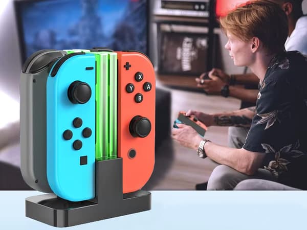 Laddstation för 4 Nintendo Switch Joy-Con med LED