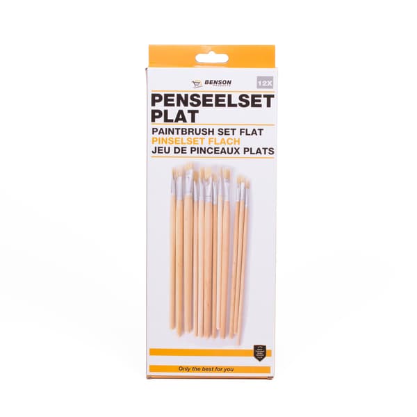 Penselsett 12 stk flate