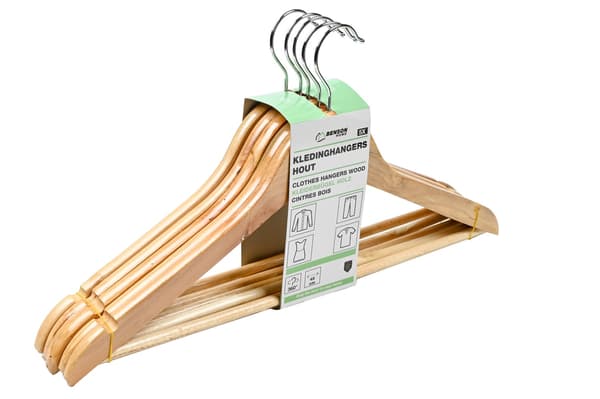 Klädhängare 5-pack trä