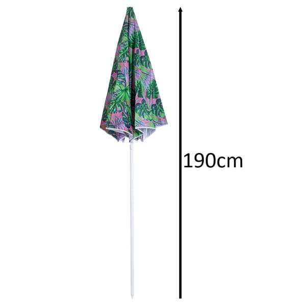 Strandparasol / Parasol - 150 cm - Grønne blade