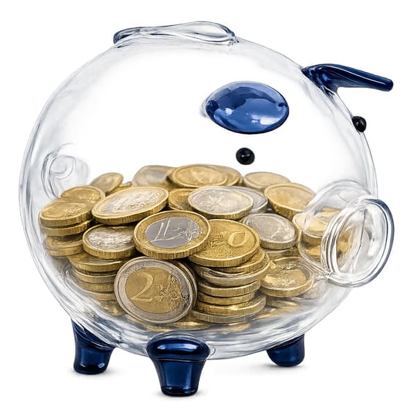 Spargris glass liten