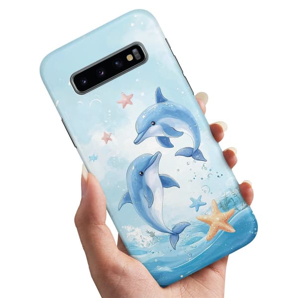 Deksel / Mobildeksel til Samsung Galaxy S10 - Dolphins