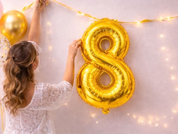Folieballon tal guld 66 cm