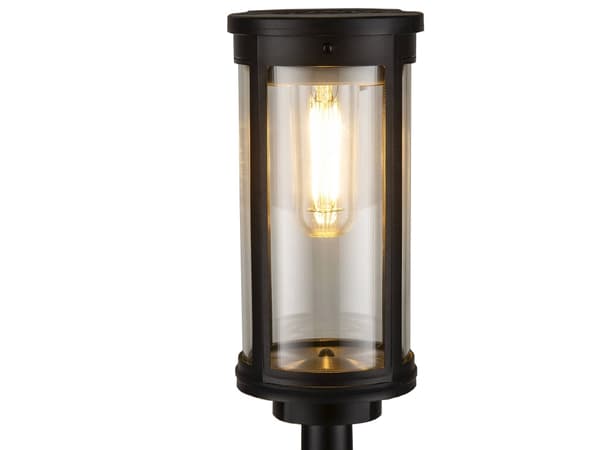 Solcellelampe LED stolpe varm hvid