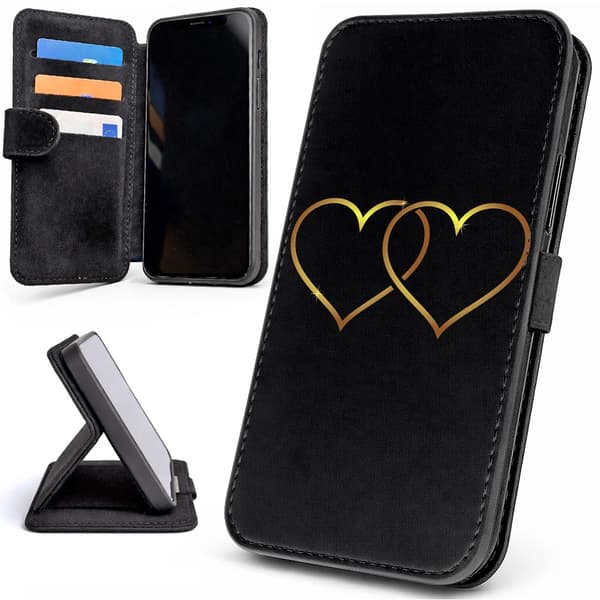 Lommebok Deksel / Mobildeksel til iPhone 17 Pro - Double Hearts