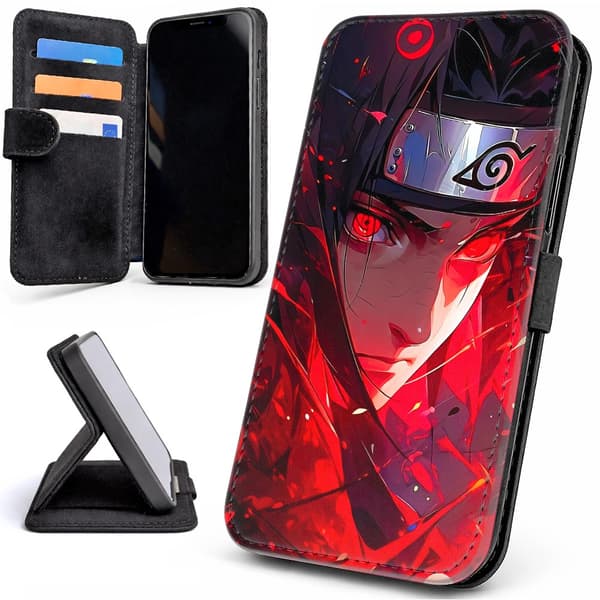 Lommebok Deksel / Mobildeksel til iPhone 15 - Sasuke Naruto