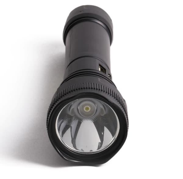 Taskulamppu 1 W LED + 3 W COB ladattava musta