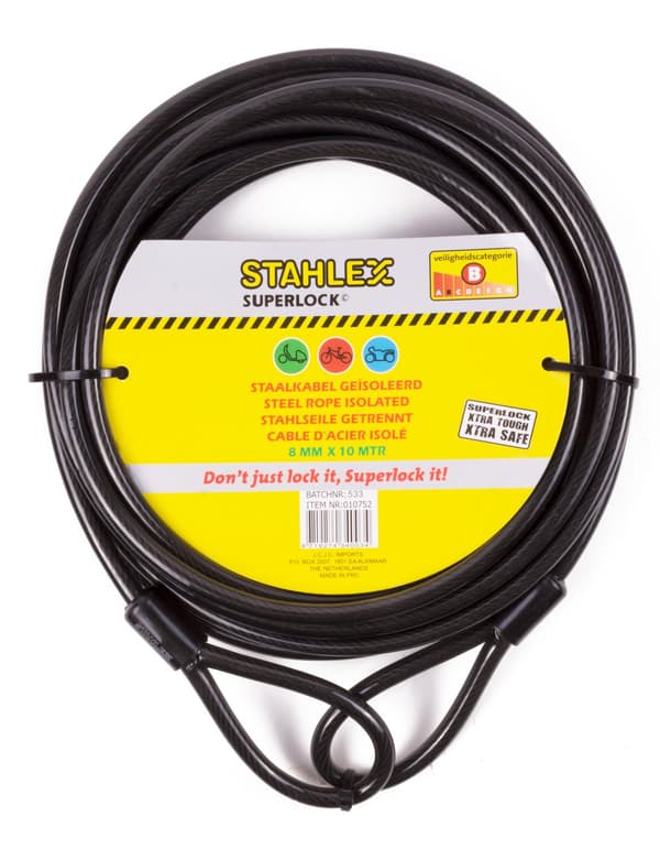 Stålwirer isoleret 8 mm x 10 m