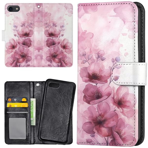 iPhone 16e/17e - Lommebok Deksel Flowers
