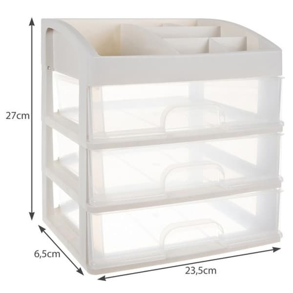 Makeupholder / Holder til Makeup - 6 rum & 3 skuffer