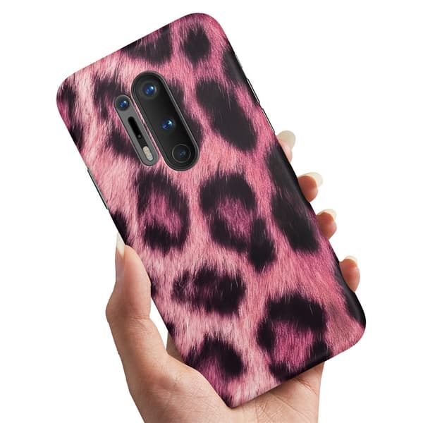 Deksel / Mobildeksel til OnePlus 8 Pro - Pink Leopard