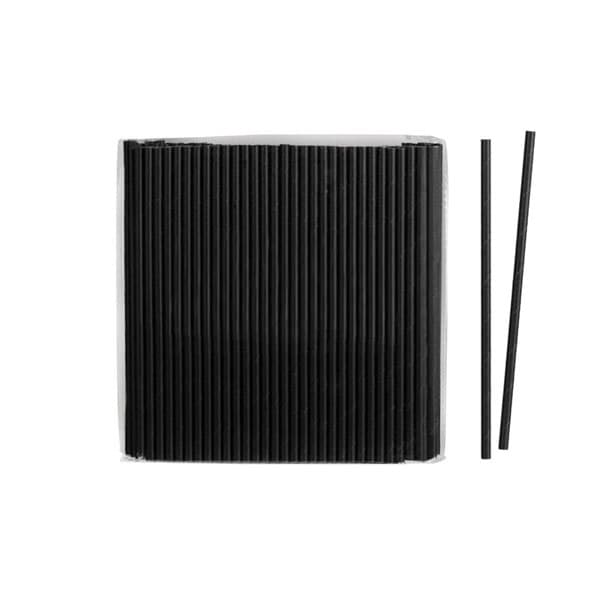Bæredygtige Sorte Sugerør 6x200mm - 250 stk