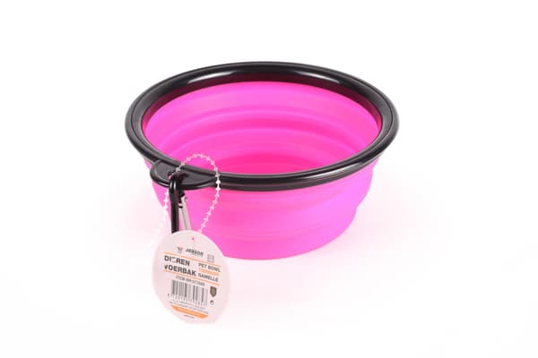 Matskål sammenleggbar 13 cm rosa