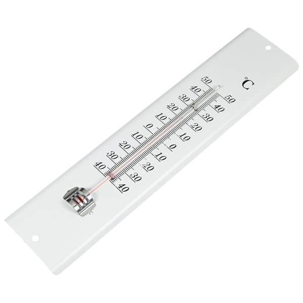 Termometer metall hvit 30 cm