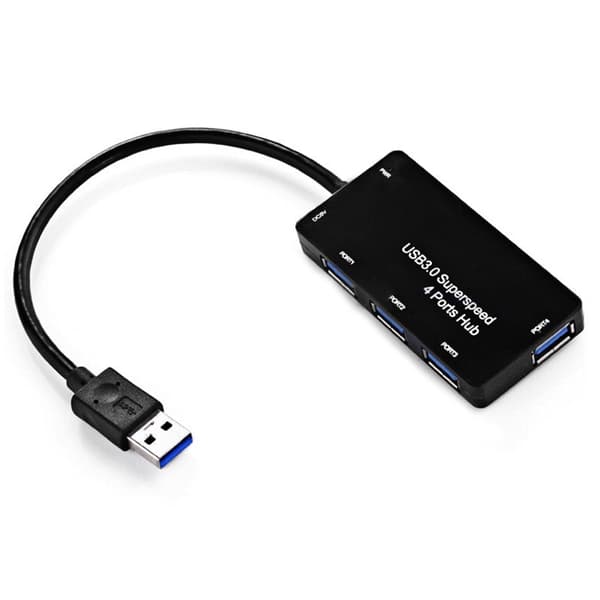 USB 3.0-hub med 4 porter - Svart