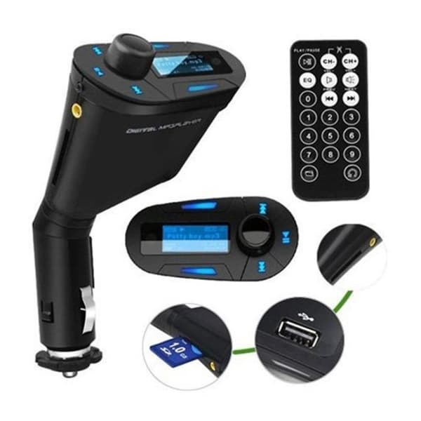 FM-sender / MP3 med USB & Svarfunktion - SD-Kort - Til Bil