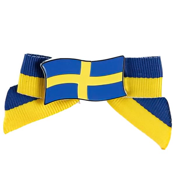 2-pak - Sverige Broche med Bånd