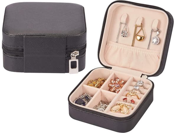 Smykkeskrin med lynlås - Sort