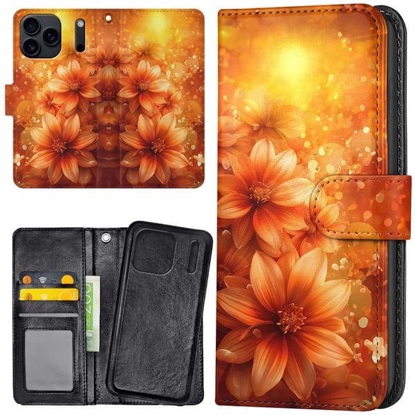 iPhone 17 Pro / 18 Pro - Plånboksfodral/Skal Flowers