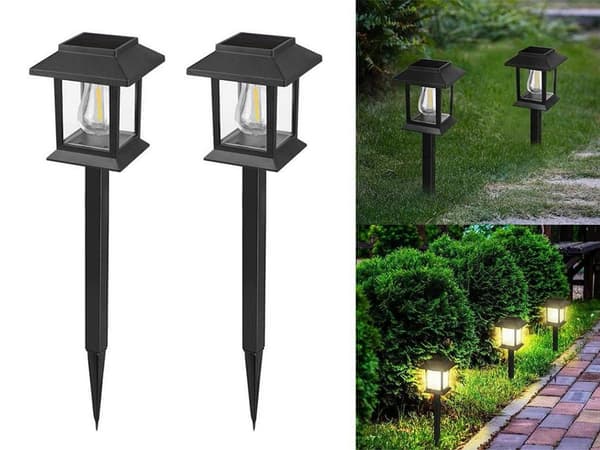 Solcellelamper 2 stk med skumrings- og bevegelsessensor