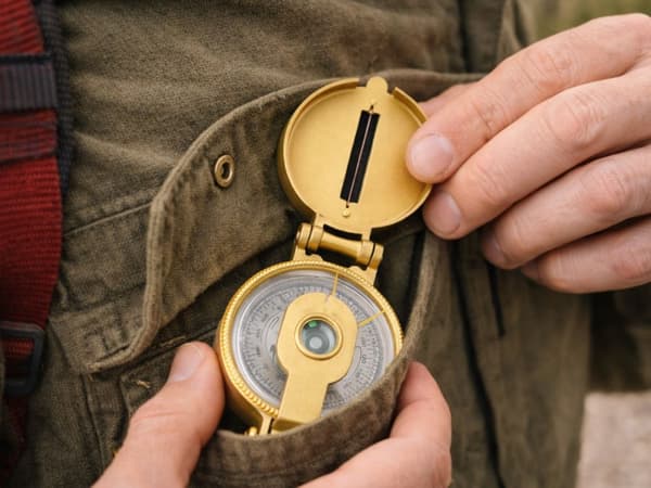 Kompass militär hopfällbar metall