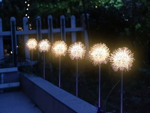Solcellelampe LED fe på spyd 2 stk