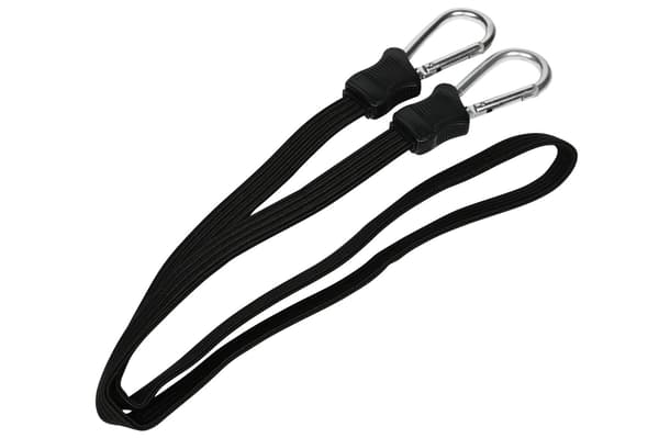 Elastisk flad snor 120 cm med karabinhage