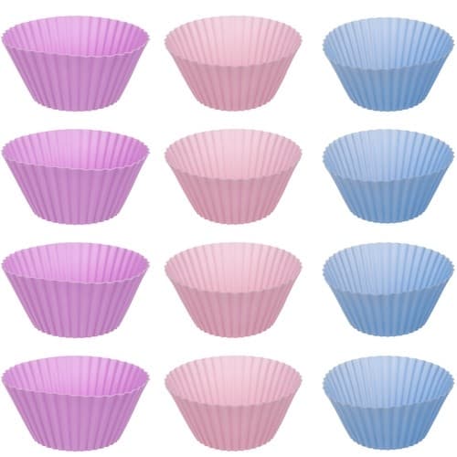 Bakplåt + 12st Silikon Muffinsformar / Bullformar - Formar