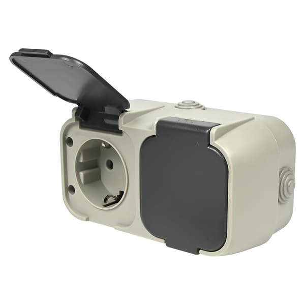 Stikkontakt 2-veis vanntett IP54