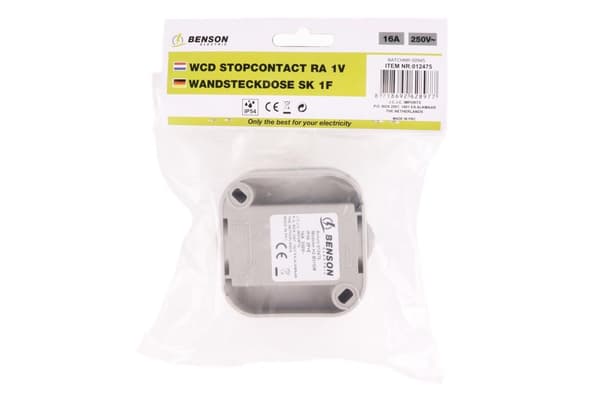 Stikkontakt 1-veis vanntett IP54
