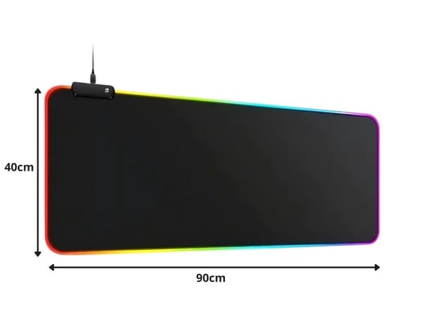 Gaming Musemåtte med LED-lys - 90x40cm - RGB