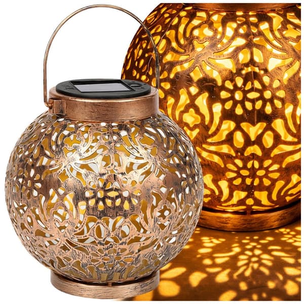 Solcellelampe lanterne guld kobber