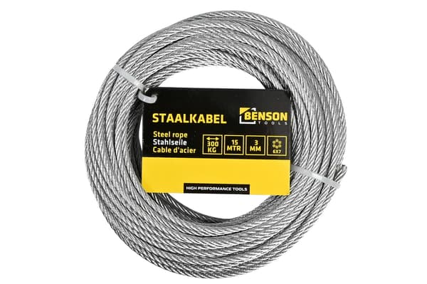 Stålvajer 3 mm × 15 m