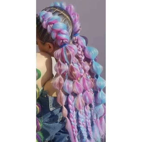 Jumbo Braid / Lisähiukset Hiuspalmikko - 60 cm - Multifärg (ljus)