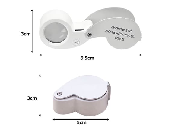 Forstørrelsesglass LED USB oppladbart 60x