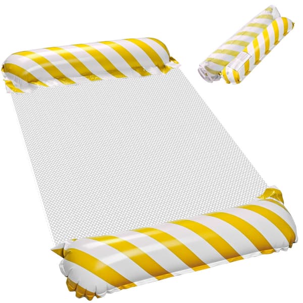 Poolmadrass med Nät - Yellow