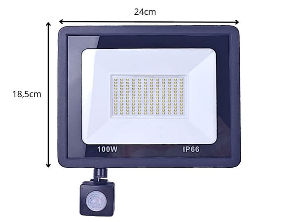 Halogenstrålkaster LED 100W 6000K med skumringssensor IP66