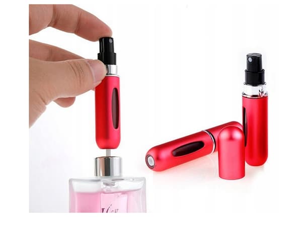 Reiseforstøver med parfymeforstøver, flaske, 5 ml parfymedispenser - Rød