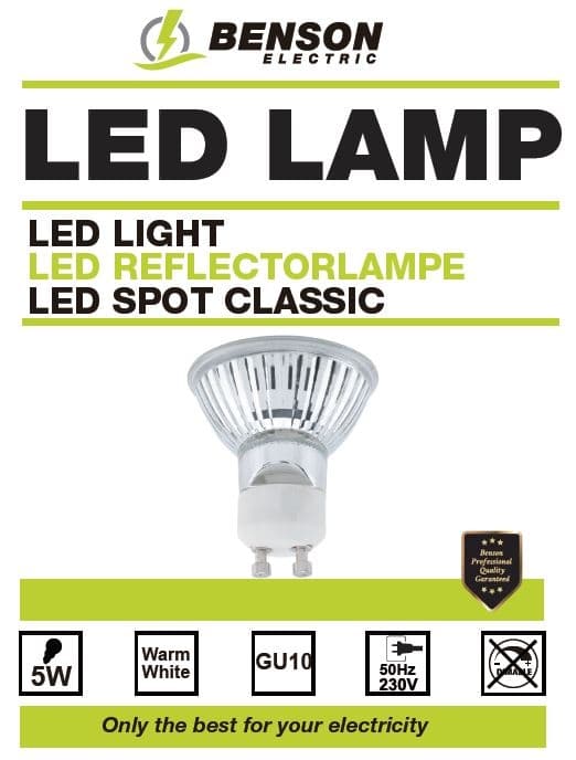 LED-spot GU10 5 W glass